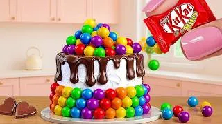 Thumbnail: Mini Rainbow Cake Recipe With KitKat - Stunning Rainbow Cake Decoration Ideas | Tiny Burger Cheese