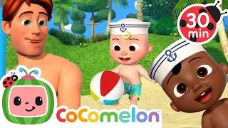 Thumbnail: Beach Adventure! JJ & Cody's Sailor Scavenger Hunt! 🌊🔍 | Cocomelon | Tiny Dance Club