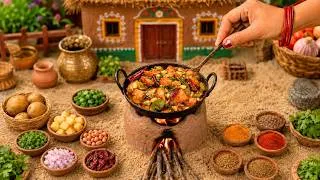 Thumbnail: Chicken Kung Pao Potatoes Recipe 🍗🐓Satisfying Indian Chicken Potato Food ASMR 😋 Tini Foodkey