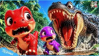 Thumbnail: T-Rex Bebé 🦖 ¡EN PELIGRO en el AMAZONAS! 😱 Cortometraje Animación de Dinosaurios
