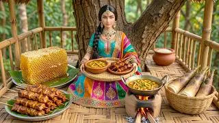 Thumbnail: 🍯🐝 Miniature Doll Harvests Honey & Cooks Amazing Village Feast | Tiny Kitchen ASMR 🔥