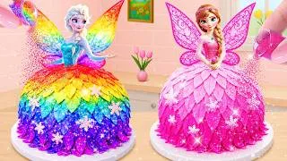 Thumbnail: Amazing Mini Princess Cake ✨ Frozen Fairy Princess Cake 🌈  Glitter Cake ASMR 💗 Tiny Joy Bakes