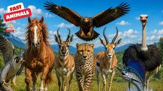 Thumbnail: Fastest Animals For Kids🦅🦁 | Animal Sounds For Kids | Learn WILD Animals🦒 | BIRDS