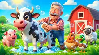 Thumbnail: Old MacDonald Animal Bathing Day 🛁🐄 | Fun Farm Animal Sounds Song for Kids (3D)
