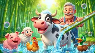 Thumbnail: Old MacDonald Bath Time in the Bamboo Forest 🎋💦 | Farm Animal Sounds Song for Kids (3D)