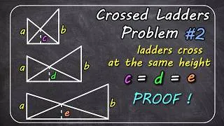 Thumbnail: Cross Ladders Problem #2 (Ladders Cross At The SAME Height   PROOF) #geometry #similartriangle