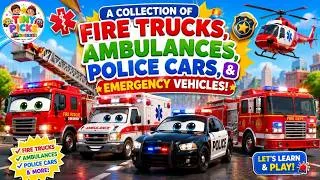 Thumbnail: Fire Trucks, Ambulances & Police Cars for Kids 🚒🚑🚓 | Emergency Vehicles Collection | Tiny Picks