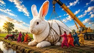 Thumbnail: 100 Foot Giant Rabbit Rescue & Chicken Party! 🐇🔥🍗 | Village Girls Mega Challenge #villagelife 