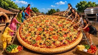 Thumbnail: 30 Feet Giant Pizza Challenge | 5 Village Girls vs 5 Rich Girls #challenge #villagelife
