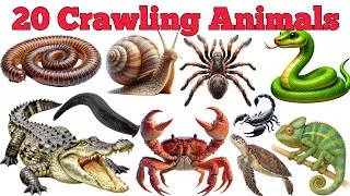 Thumbnail: 20 Crawling Animals Names In English & Hindi With Fun Facts | Fun Learning For Pre-school Children