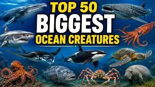 Thumbnail: Top 50 Biggest Ocean Creatures 🐋 | Amazing Giant Sea Animals for Kids |Ocean Animals |Tiny Tutors TV