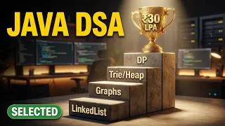 Thumbnail: Java DSA Real-Time Interview | LinkedList, Graphs & DP | Selected for ₹30 LPA