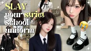 Thumbnail: how to SLAY your look with a STRICT school uniform 👀🎀 🏫