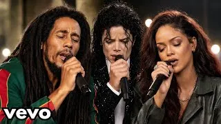 Thumbnail: Micheal Jackson ft. Bob Marley and Rihanna on “Black or White, One Love” (AI Music Video)