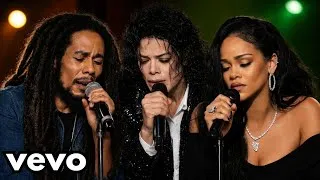Thumbnail: Michael Jackson ft Bob Marley & Rihanna on "Black or White, One Love" (AI Music Video)