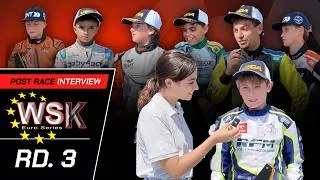 Thumbnail: All interviews with the top 3 finishers of the WSK Euro Series, Rd3, Cremona 2026