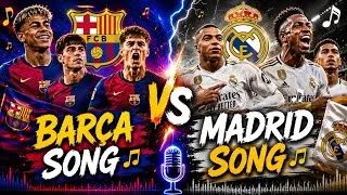 Thumbnail: BARÇA SONG 🎵 vs REAL MADRID SONG 🎵 — Which One Wins? 🔥 #shorts