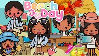 Thumbnail: BEACH DAY 🏝️☀️ || toca boca life world ROLEPLAY *with voice* 🔈