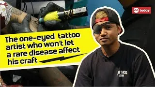 Thumbnail: The one-eyed tattoo artist who won't let a rare disease affect his craft