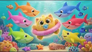 Thumbnail: 🦈 Baby Sharks Have a FUNNY Day! 🎵 | Cute Shark Songs for Kids | Toddler Zoo Yay!
