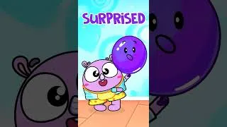 Thumbnail: Baby repeat emotions behind colorful balloons! #kids #animation