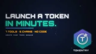 Thumbnail: Launch a Crypto Token in Minutes — 7 Tools, 6 Chains, Zero Code (2026) - Tokentry