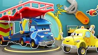 Thumbnail: Super Carrier Truck needs a new PLATFORM | Emergency Vehicles for kids | Car Repair
