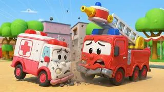 Thumbnail: AMBULANCE CRASHES into FIRE TRUCK|Emergency Vehicles for Kids|Car repair