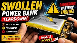 Thumbnail: ⚠️ SWOLLEN POWER BANK TEARDOWN! | Dangerous Lithium Battery Bulging Inside