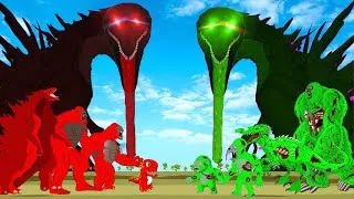Thumbnail: BLOODBATH GODZILLA Radiation vs Kong Tyranny grows: Monster Size Comparison???| Godzilla Cartoon