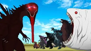 Thumbnail: Evolution of BLOODBATH GODZILLA vs SHIN GODZILLA, BLOOP: Monster Atomic Breath| Godzilla Cartoon