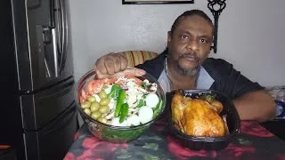 Thumbnail: A big azz salad 🥗 and a whole rotisserie chicken 🐔 you'll never hear people say this.