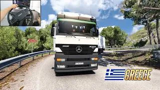 Thumbnail: 90's V8 Mercedes Actros - trip through Greece | Euro Truck Simulator 2 | Steering wheel gameplay