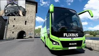 Thumbnail: MAN Lion's Coach  - trip through France | Euro Truck Simulator 2 | Steering wheel gameplay