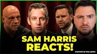 Thumbnail: Sam Harris reacts to Joe Rogan and JD Vance podcast - PARODY