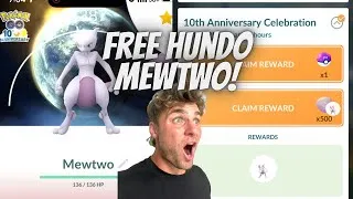 Thumbnail: 💯FREE HUNDO BACKGROUND MEWTWO CAUGHT!!! Insane NEW Free Mewtwo Research COMPLETED in Pokemon Go!💯