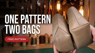 Thumbnail: 2 Leather Tote Bags from One Rectangle Pattern (Full Tutorial + Free Pattern)