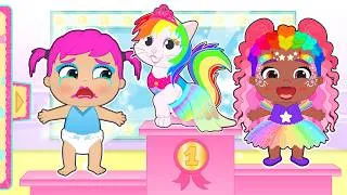 Thumbnail: BABIES ALEX & LILY 🌈 Rainbow Makeup & Beauty Salon! 💄✨ Best Stories Compilation