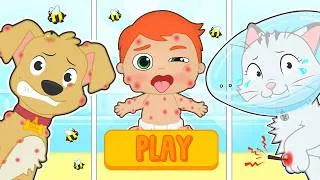 Thumbnail: BABIES ALEX AND LILY 🐝🚑 Learn to Take Care of Babies and Pets