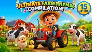 Thumbnail: Ultimate Farm Rhymes Compilation! 🚜🐄 | 15 Minutes | Kids Songs | Toony Moon Rhymes