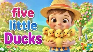 Thumbnail: Five Little Ducks 🦆 | Toony's Farm Adventure | Kids Songs | Toony Moon Rhymes