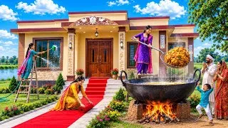 Thumbnail: ❤️ 3 Sisters Build a Poor Farmer's Dream House! And Giant Pakora Party In Village ✨ #house #village