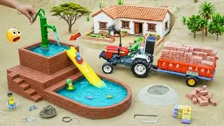 Thumbnail: DIY Mini Tractor Builds Hand Pump Slide Pool | Using Bricks | Village Water Supply | @topminigear