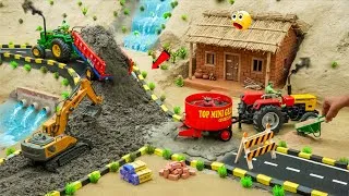 Thumbnail: DIY Mini Tractor & JCB Making Concrete Road with Water Pipe | Science Project | @topminigear