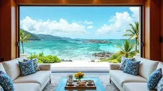 Thumbnail: 🏝️Summer Morning Coffee by the Beach Cafe | Relaxing Jazz & Ocean View for Calm Focus, Chill & Study