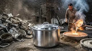 Thumbnail: Process of Making Massive Aluminum Pots | The Incredible Recycling Process of Old Aluminum Pots
