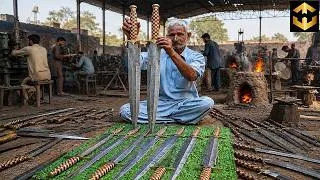 Thumbnail: How Deadly Damascus Viking SWORDS Are Made ⚔️ | Factory Mass Production