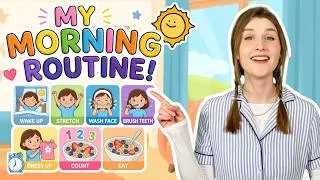 Thumbnail: My Morning Routine! | Brush Teeth, Get Dressed & Eat Breakfast | Kids Learning Video