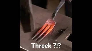 Thumbnail: Forging the Threek 🤔😂 "Medieval" Style Fork   #blacksmith #forging #cutlery #toolmaking