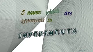 Thumbnail: impedimenta - 6 nouns synonym of impedimenta (sentence examples)
